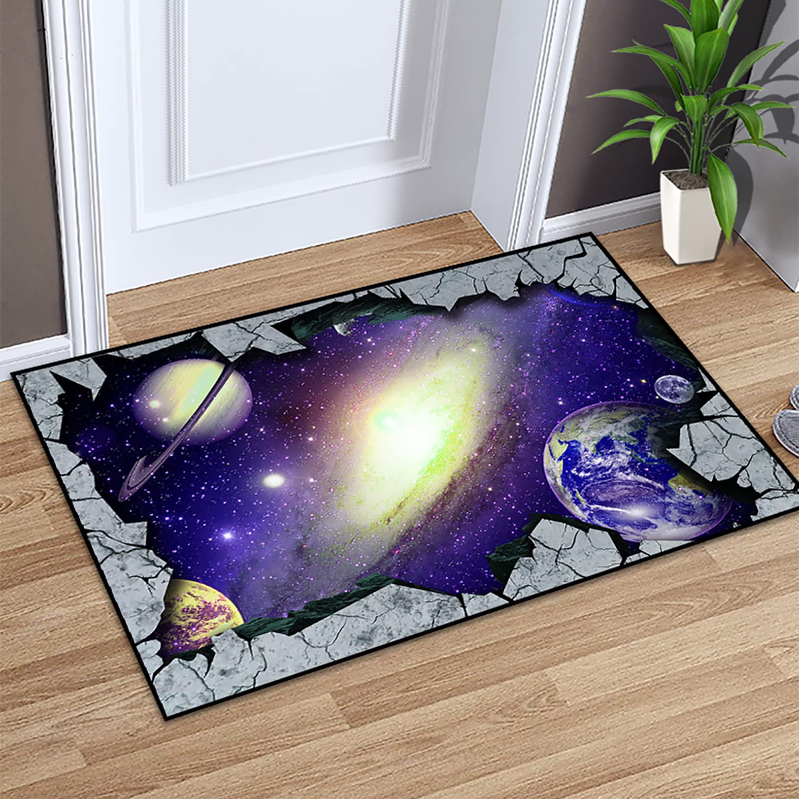 Galaxy Spiral Area Rug - 3D Printed Outer Space Andromeda Nebula Star Dust Design - 35