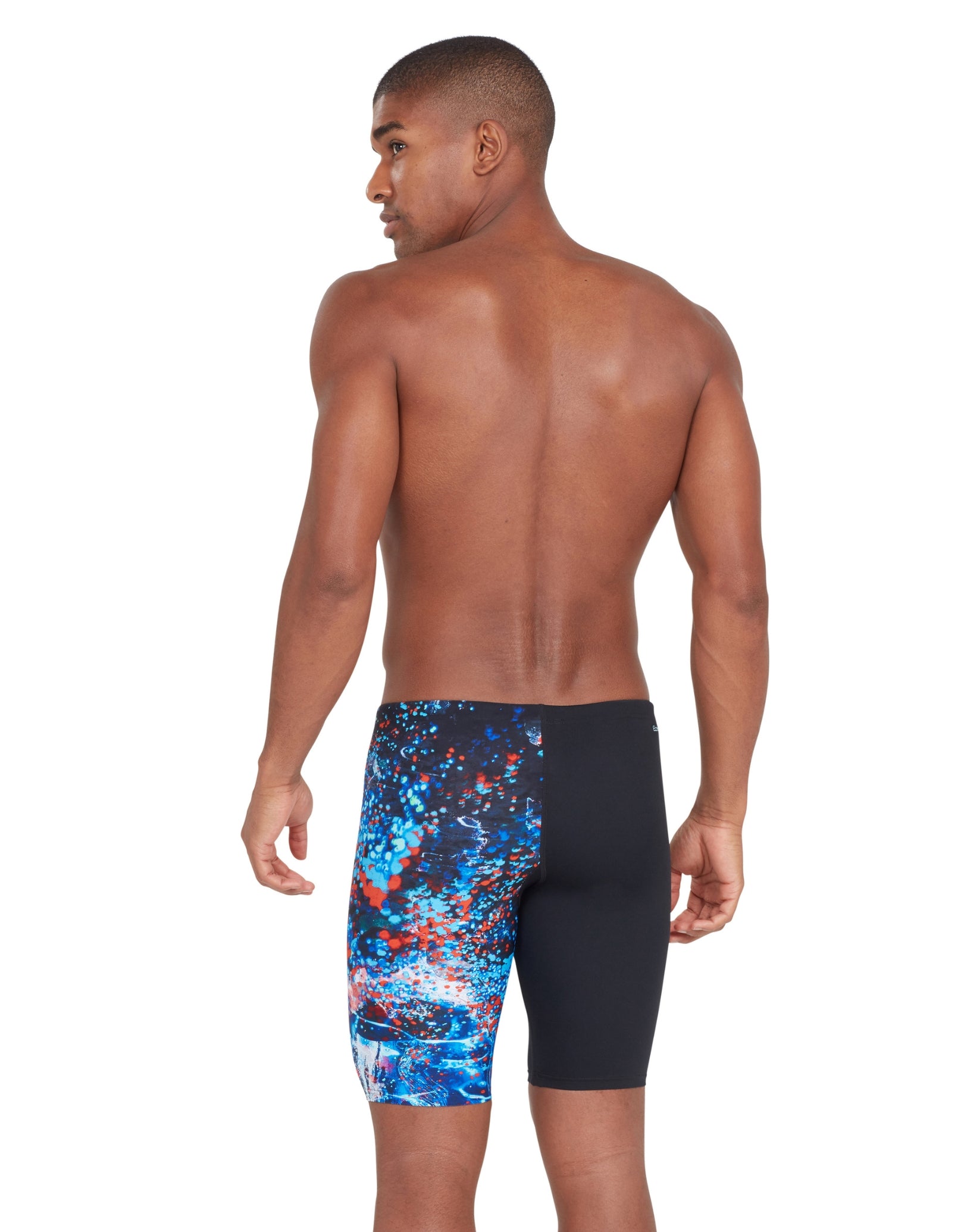 Ionic Jett Swim Jammer - Black/Multi Color Competitive Swimwear for Men | Perfect for Lap Swimming, Triathlon Training & Water Sports