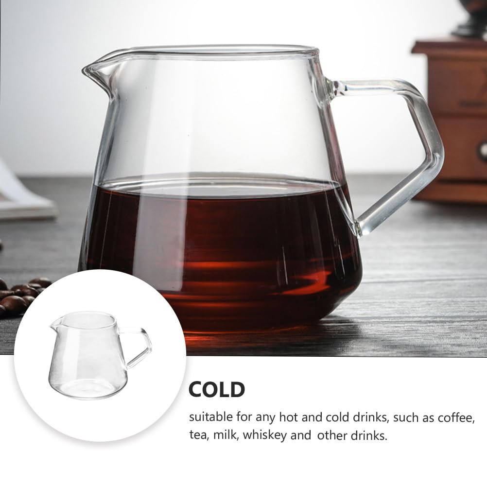 Premium Glass Hand Pour Coffee Maker - 650ml Clear Latte Art Pitcher & Carafe for Home Baristas - Perfect for Pour Over, Drip Coffee & Iced Brews - Ideal for Coffee Shops, Home Use & Gifting
