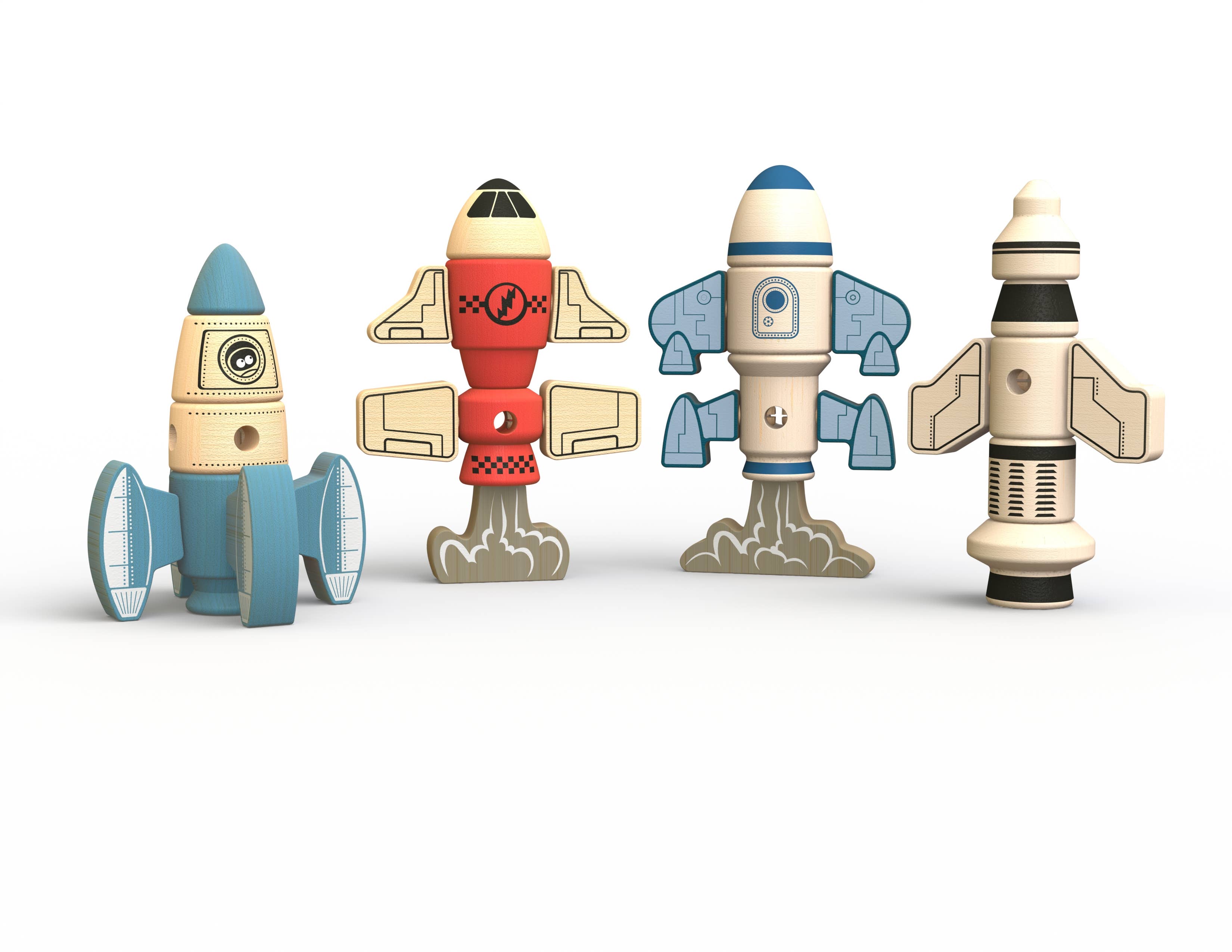 BeginAgain Tinker Totter Rockets - 31 Piece STEM Building Toy Set for Kids, Educational Construction Playset with Characters - Perfect for Creative Play, Birthday Gifts & Classroom Learning Activities