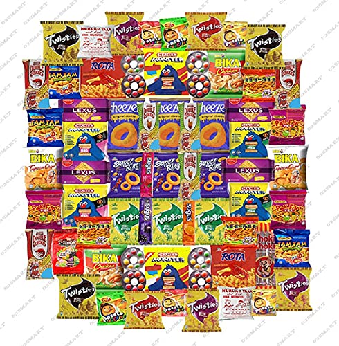 68-Piece Malaysian Snacks & Candy Assortment - Perfect for Office, School, Travel, Gifts & Parties | Variety Pack of Crackers, Candies & Treats