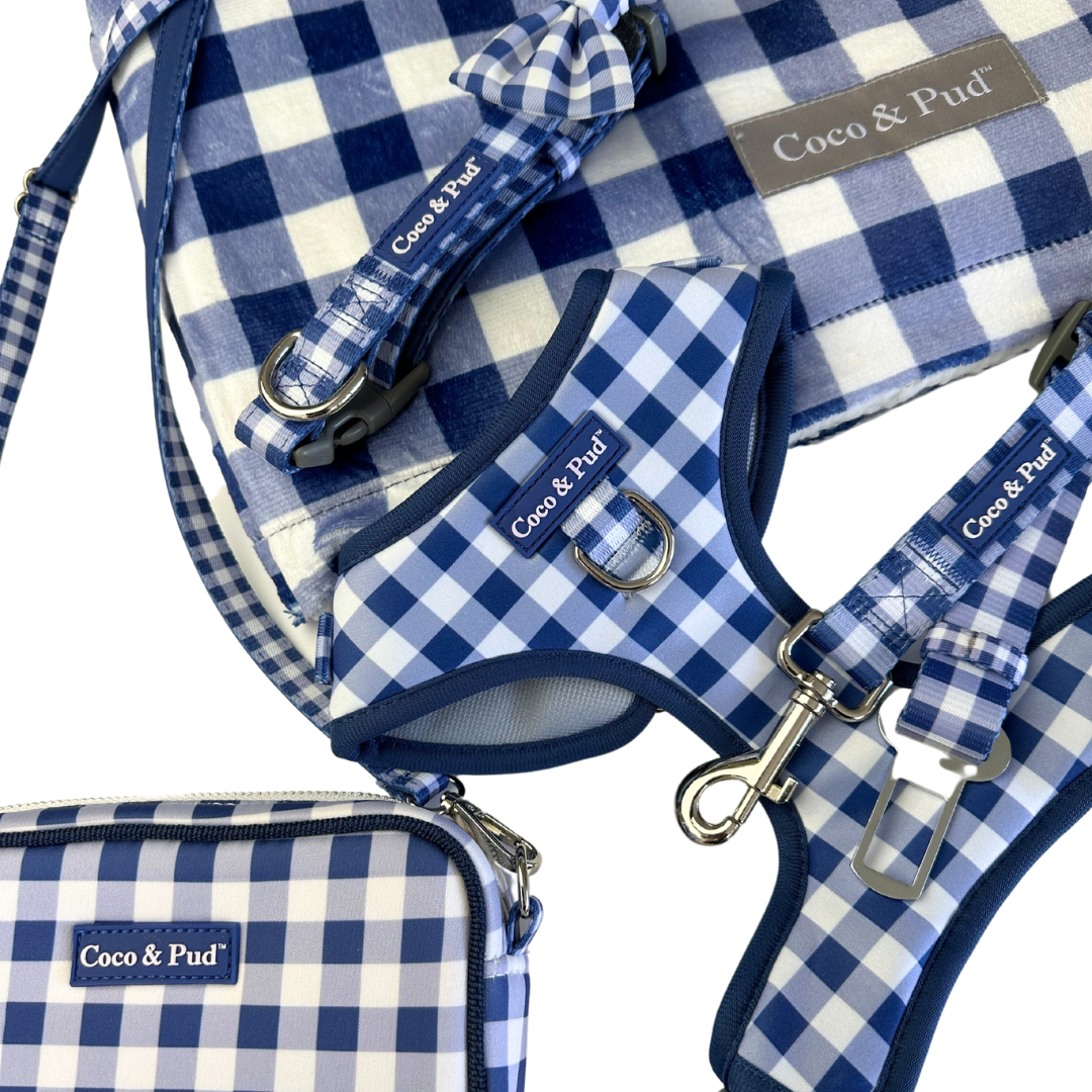 Premium Gingham French Navy Blue Luxury Blanket - Soft & Cozy Throw for Bed, Sofa, Picnics & Outdoor Adventures