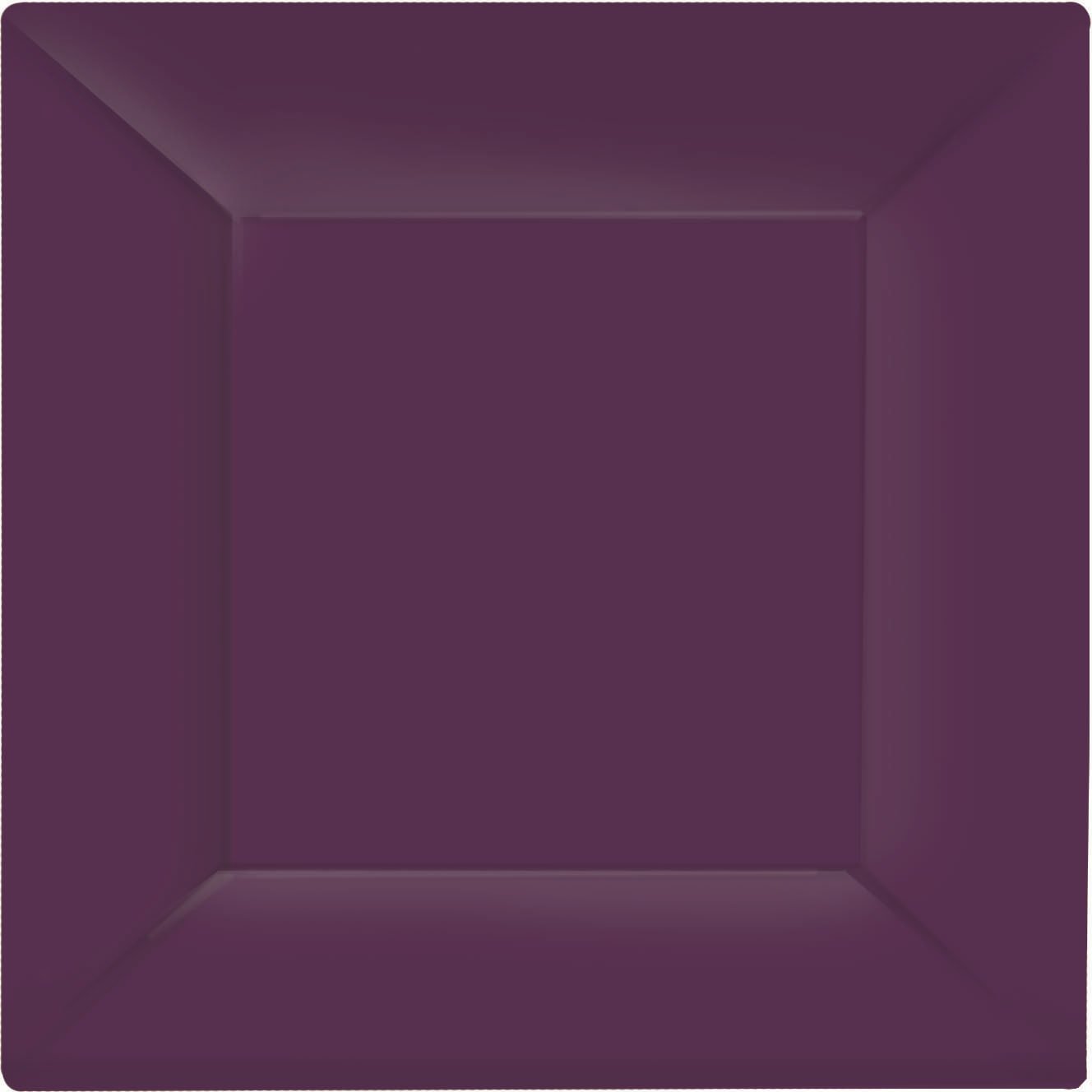 amscan Plum Plastic Square Banquet Plates - 10 Count, Durable Disposable Dinnerware for Parties, Weddings & Events - Perfect for Buffets, Picnics & Catering