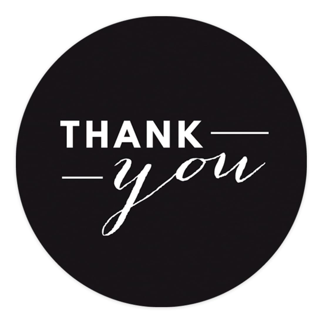 Andaz Press Circle Labels - 40-Pack Black Thank You Stickers for Gifts & Packaging
