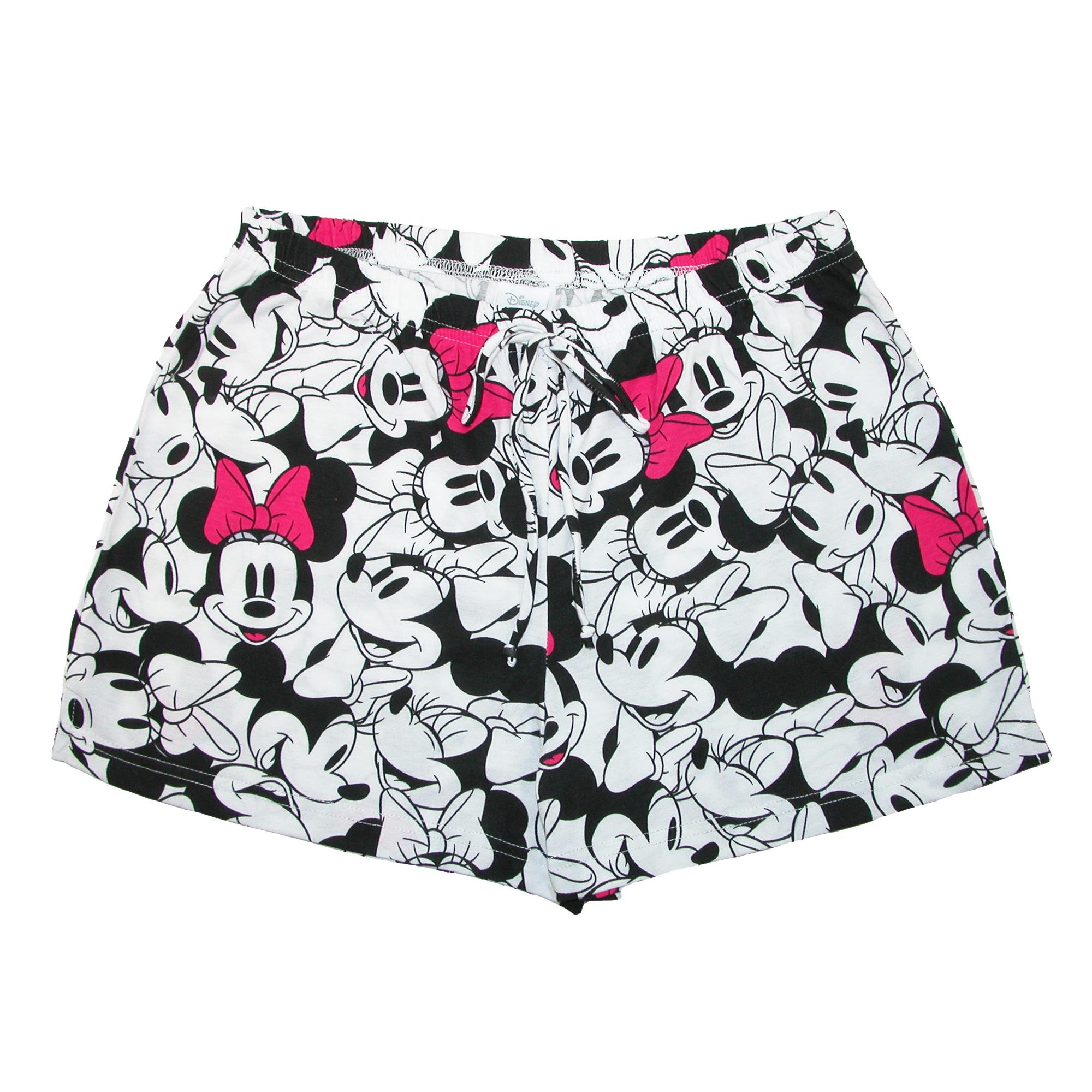 Disney Minnie Mouse Sleep Shorts for Women - Soft Pink Cotton Pajama Shorts, Medium Size | Comfortable Lounge Wear for Sleepovers, Movie Nights & Relaxing at Home