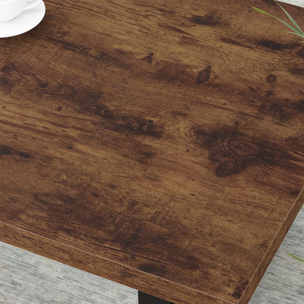 HSH Rustic Coffee Table - Industrial Wood & Metal Center Table, Farmhouse Minimalist Oak Coffee Table for Living Room & Bedroom, Modern Rectangular Wooden Tea Table, Rustic Brown (39 Inch) - Perfect for Small Spaces, Apartments & Cozy Home Decor