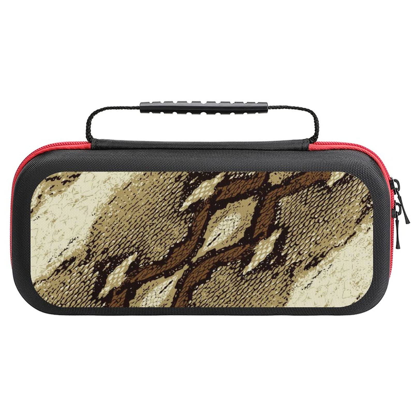 FunnyStar Snake Skin Pattern Carrying Case for Nintendo Switch - Protective Storage Handbag with Stripe Design | Perfect for Travel, Gaming Parties & On-the-Go Protection