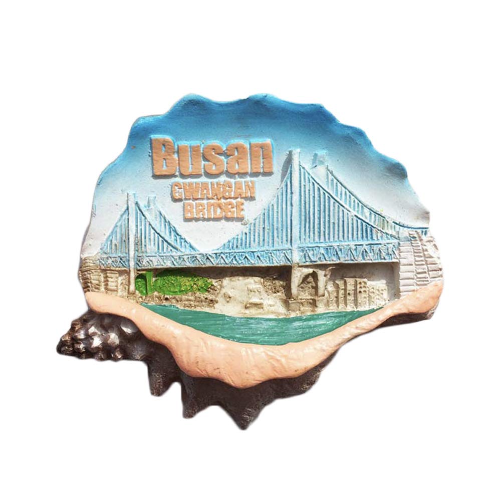 3D Busan Korea Travel Souvenir Fridge Magnet - Unique Korean City Skyline Refrigerator Sticker for Home & Kitchen Decoration | Perfect Travel Gift, Office Decor, and Fridge Accessory
