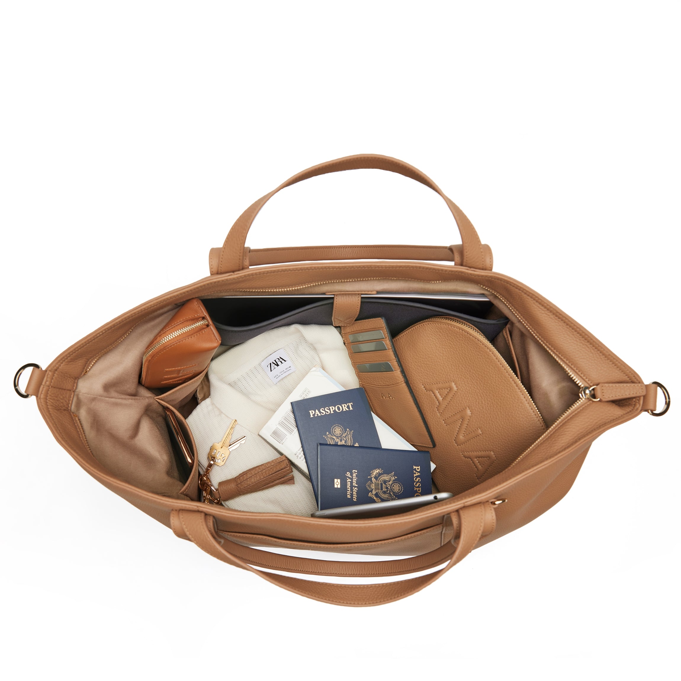 Stylish Transit Travel Tote Bag in Camel Color - Perfect for Commuting, Work & Weekend Getaways | Durable & Spacious Carryall for Women & Men