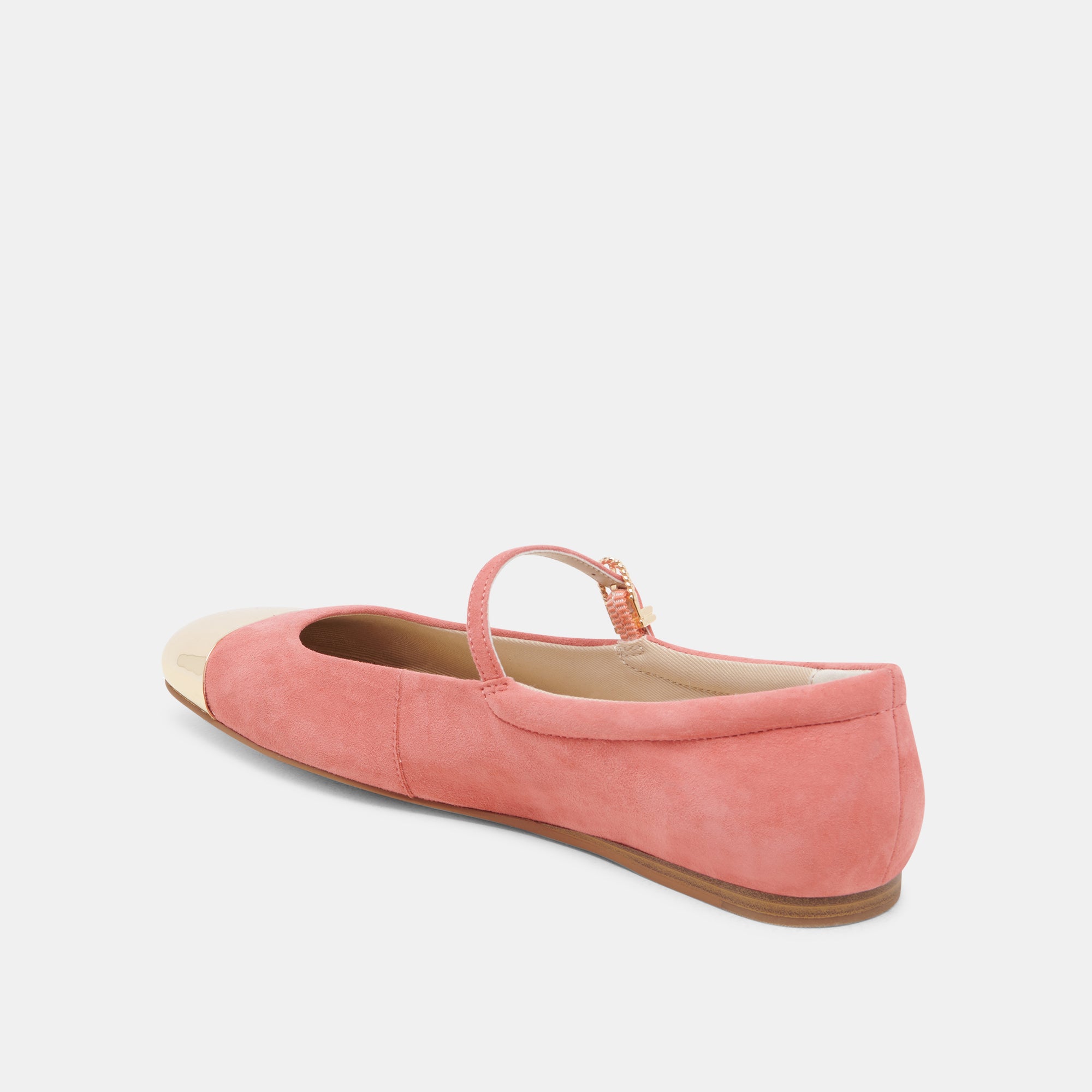 Reyes Toe Cap Ballet Flats - Coral Suede Shoes for Women | Comfortable & Stylish | Perfect for Work, Casual Outfits & Special Occasions