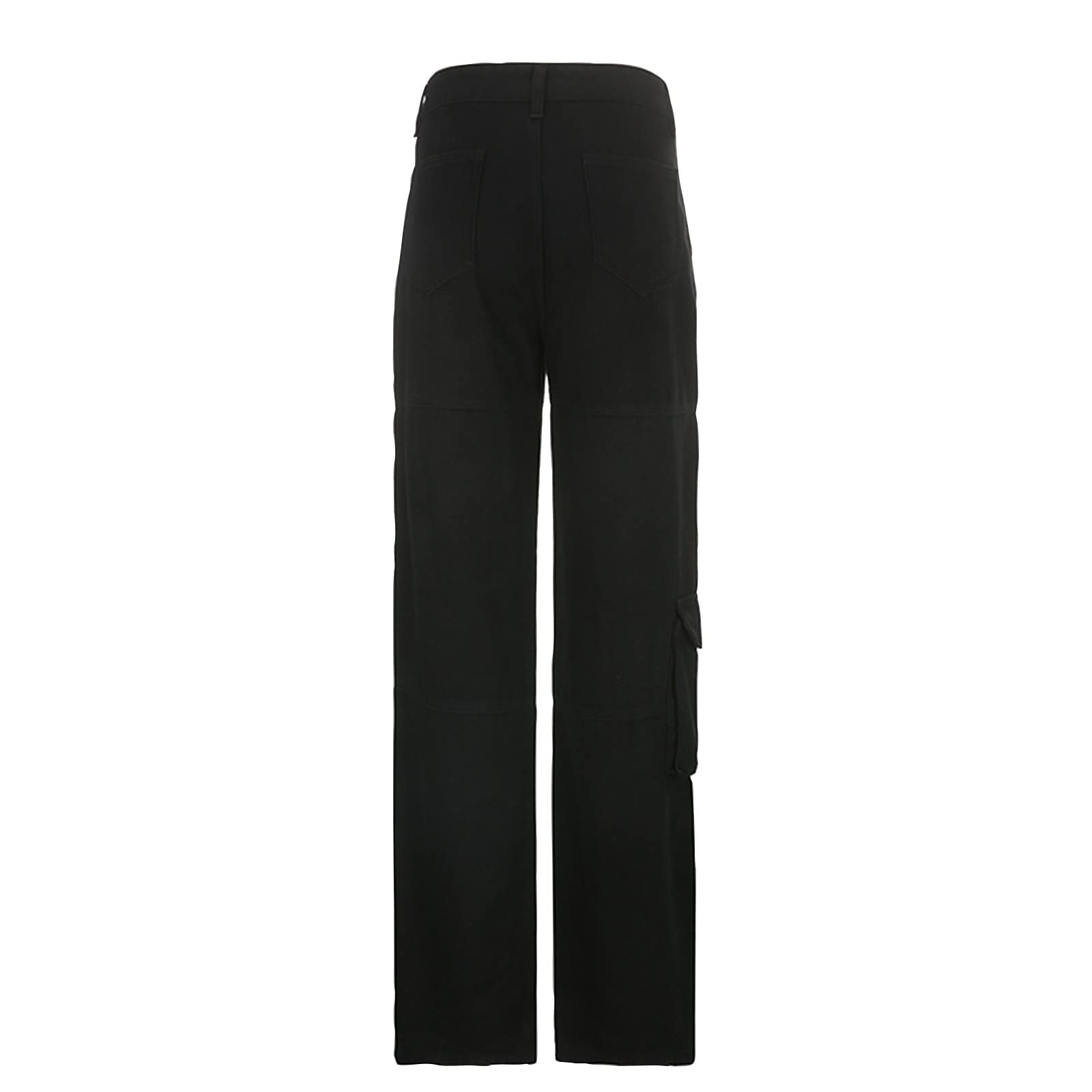 Women's High Waist Cargo Pants - Y2K Fashion Baggy Wide Leg Jeans with Flap Pockets | Relaxed Fit Straight Leg Pants for Casual Wear, Street Style & Outdoor Activities