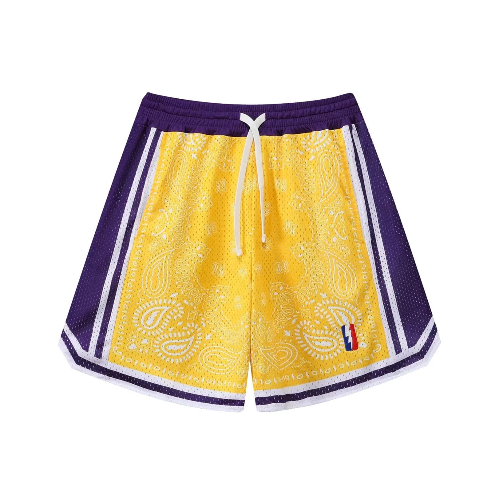 BOOMLEMON Men's Basketball Shorts - Breathable Mesh Workout Shorts with Stylish Paisley Print for Running, Gym & Outdoor Sports | Comfortable Athletic Training Short Pants