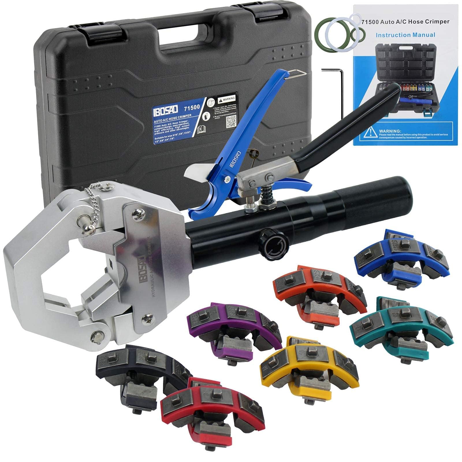 IBOSAD Hydraulic Hose Crimper Kit - Manual A/C Hose Crimper Tool for Air Conditioning Repair, Hydra-Krimp 71500 Handheld Hydraulic Crimping Machine | Perfect for HVAC Technicians, Automotive AC Repairs & Refrigeration Maintenance