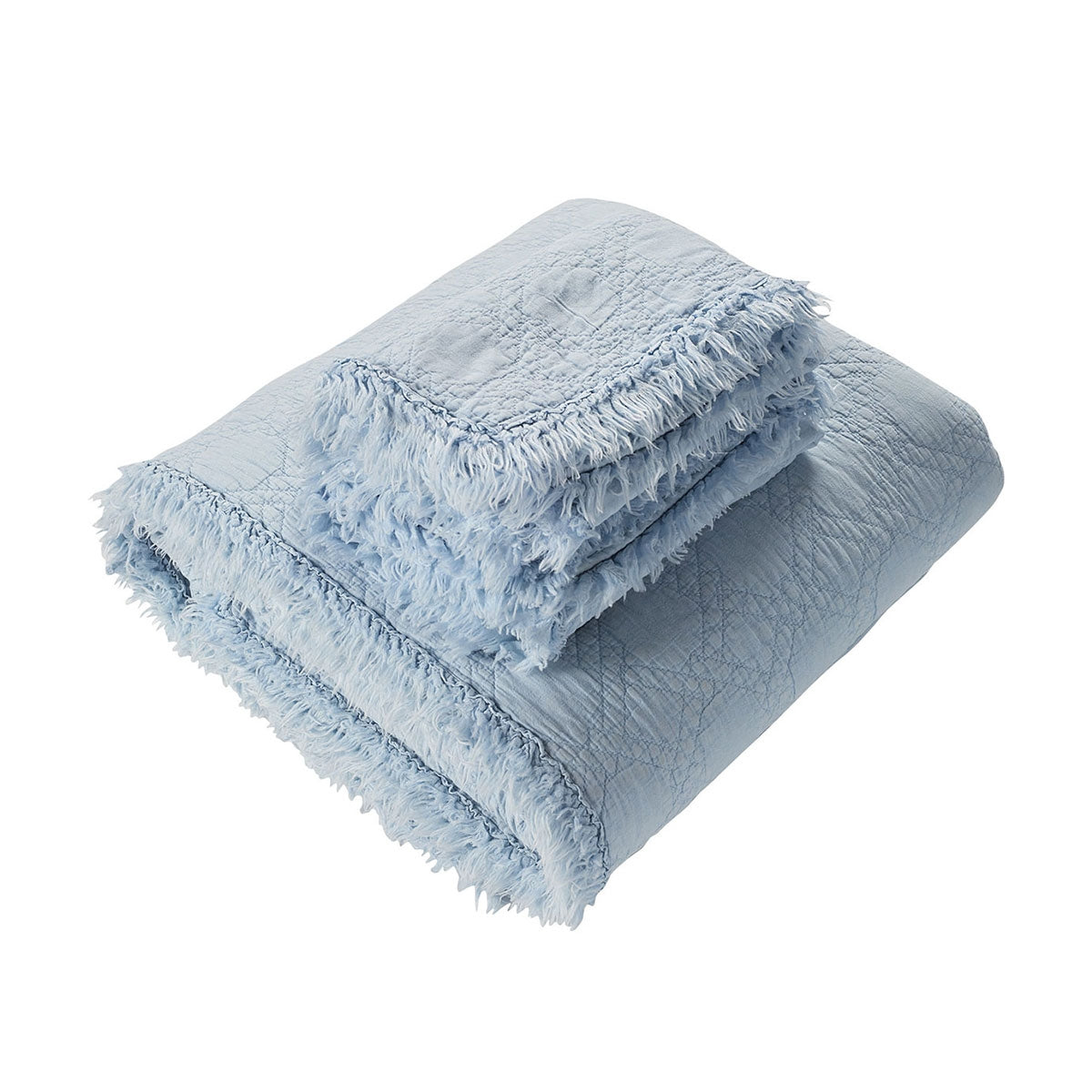 Bianca Hayes Soft Blue Bedspread - Luxurious & Breathable Cotton Bedding for Master Bedroom & Guest Room Decor