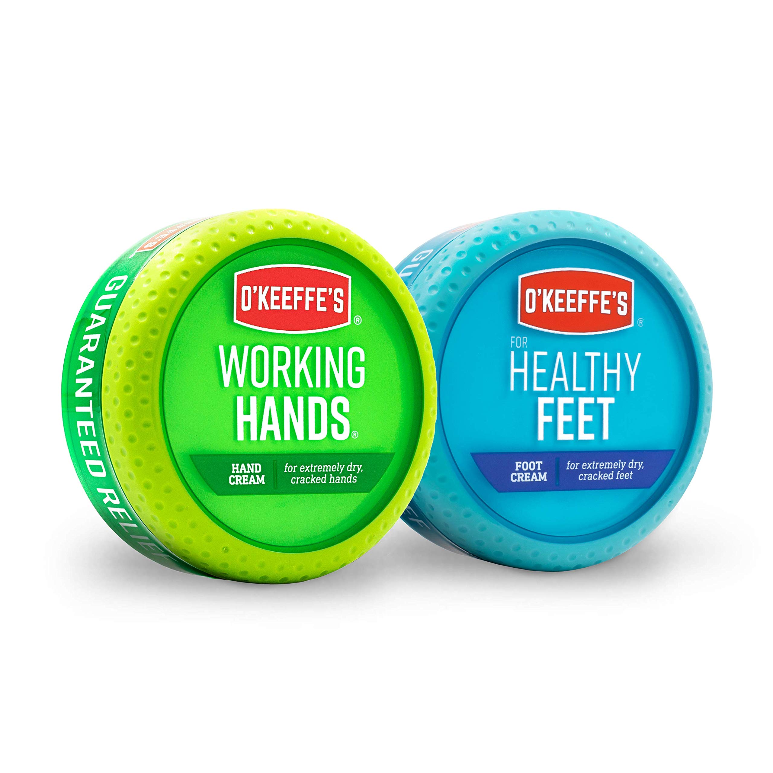 O'Keeffe's Working Hands Hand Cream & Healthy Feet Foot Cream Set - 3.4oz & 3.2oz Jars - Intense Moisturizer for Dry, Cracked Hands & Feet - Perfect for Gardeners, Construction Workers & Outdoor Enthusiasts