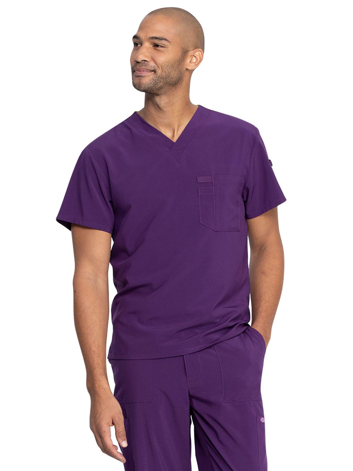 Dickies EDS Essentials Men's Scrubs Top - Tuckable V-Neck Work Shirt DK635 | Comfortable Medical Uniform for Nurses & Healthcare Professionals