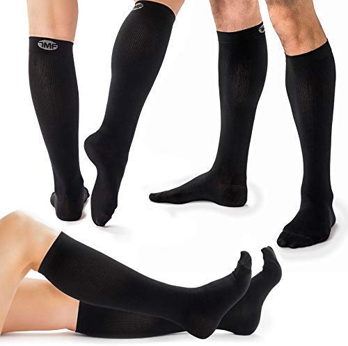 3 Pairs Knee High Compression Socks for Women & Men - Running & Travel