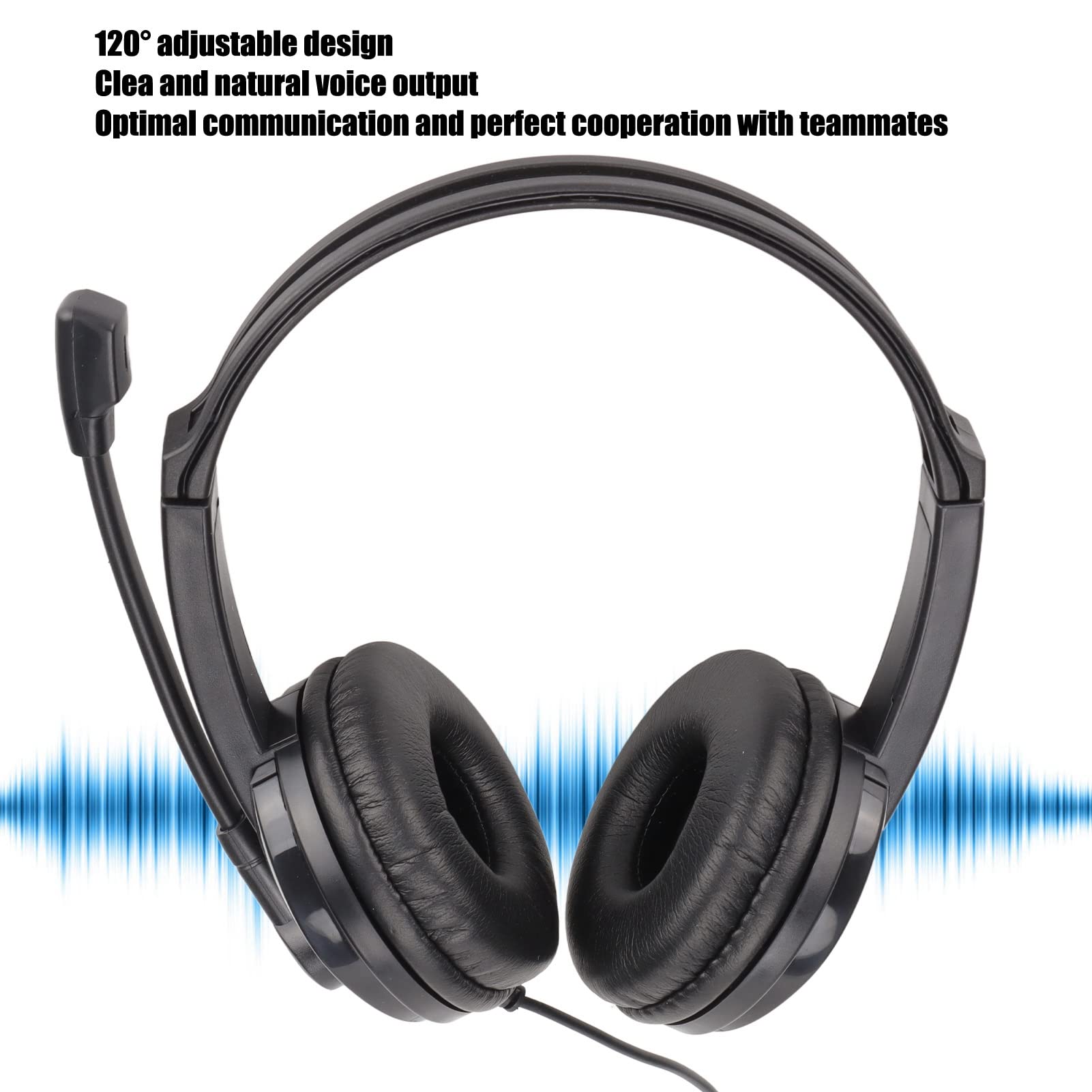 Premium Wired Gaming Headset with Noise-Canceling Microphone - 3.5mm Stereo Surround Sound Headphones for PS4, Xbox One, PC & Laptop - Adjustable Volume & Comfortable Ear Cushions for Long Gaming Sessions, Online Classes & Work Calls