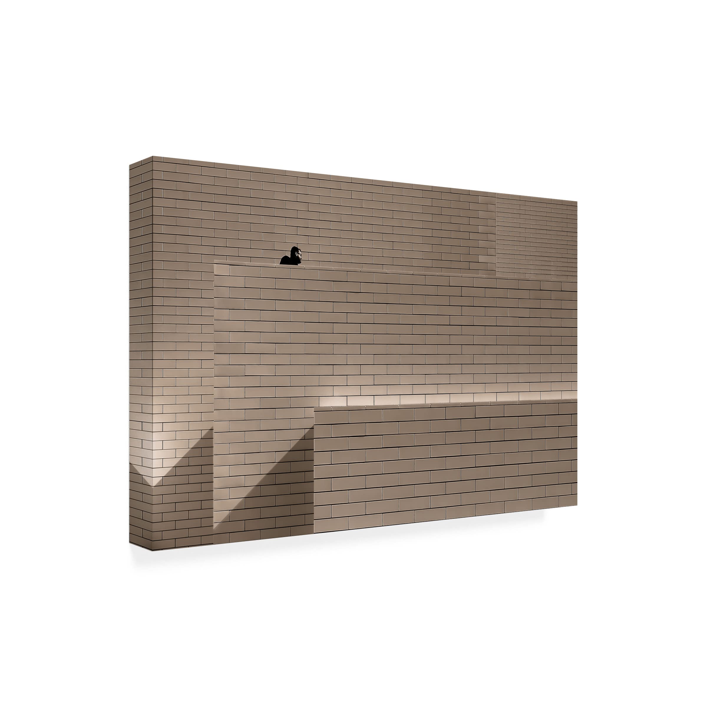 Trademark Fine Art 'Man Behind A Wall' Canvas Wall Art Print by Inge Schuster - Modern Home Decor for Living Room, Bedroom & Office