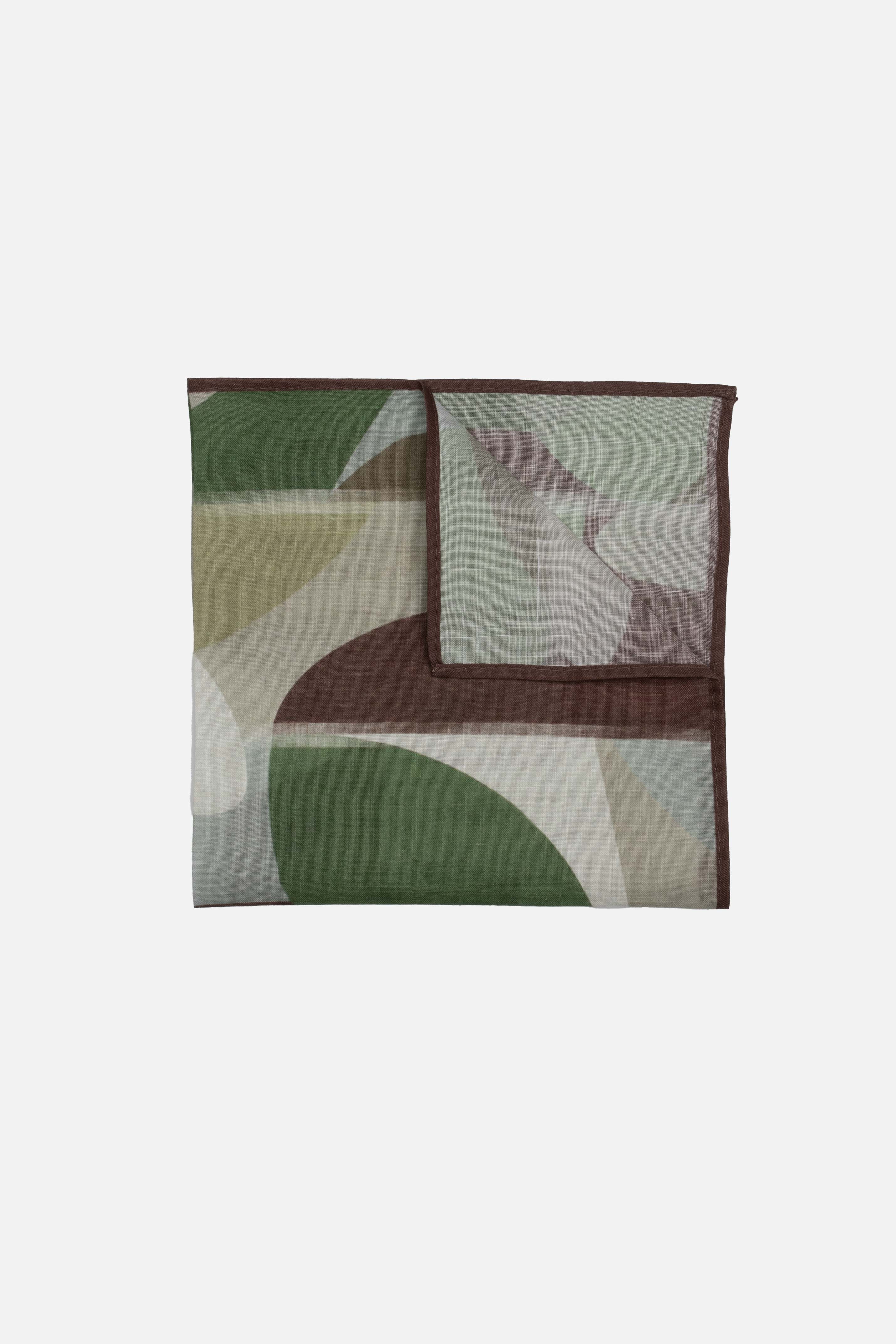 Stylish Earth Abstract Ramie Pocket Square for Men - Elegant Handkerchief for Weddings, Suits & Formal Events