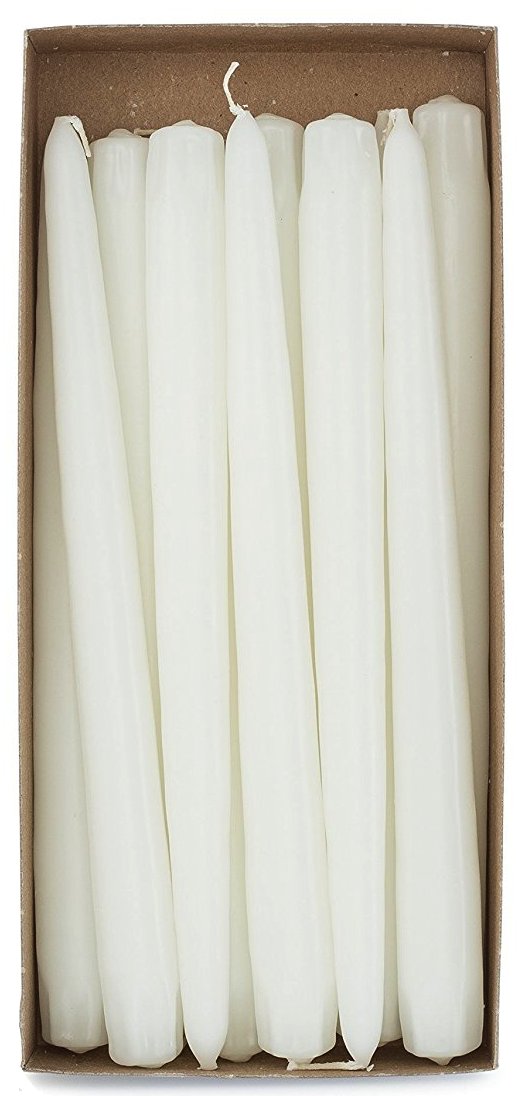 15 Inch White Taper Candles Bulk Pack of 144 - Unscented Unwrapped Candles for Weddings, Parties & Home Decor | D'light Online