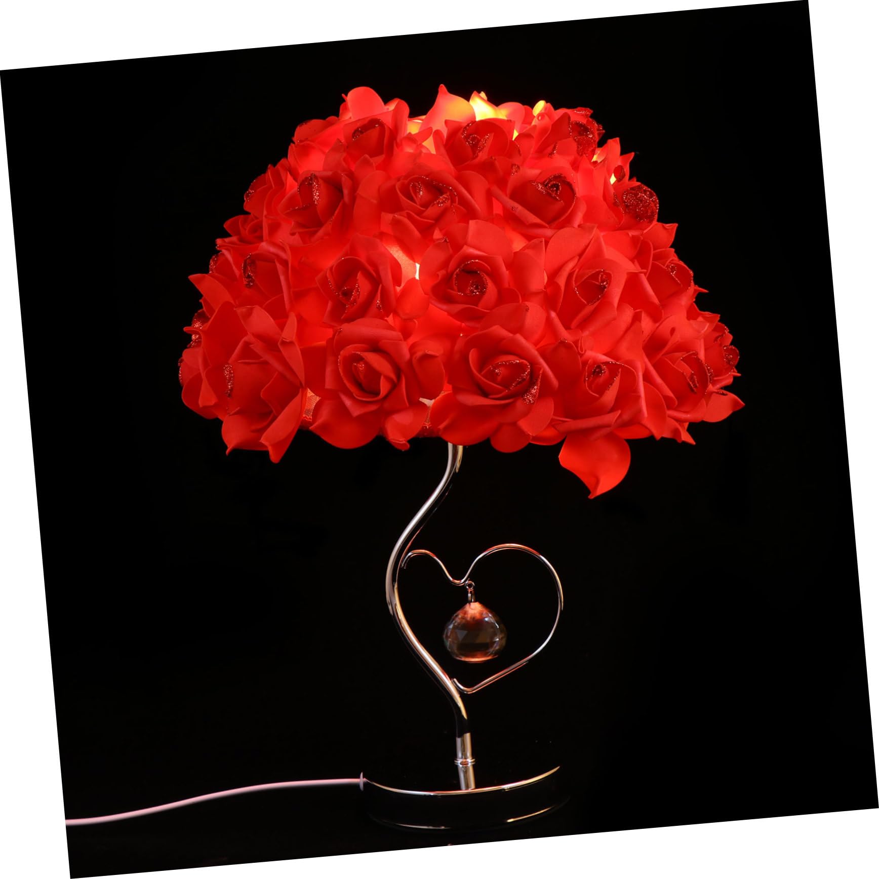Romantic LED Rose Flower Lamp - Artificial Rose Bouquet Desk Light, Bedside Night Light for Home Decor, Wedding, Anniversary & Valentine's Day Gift | Perfect for Bedroom, Living Room & Romantic Dinner Setting