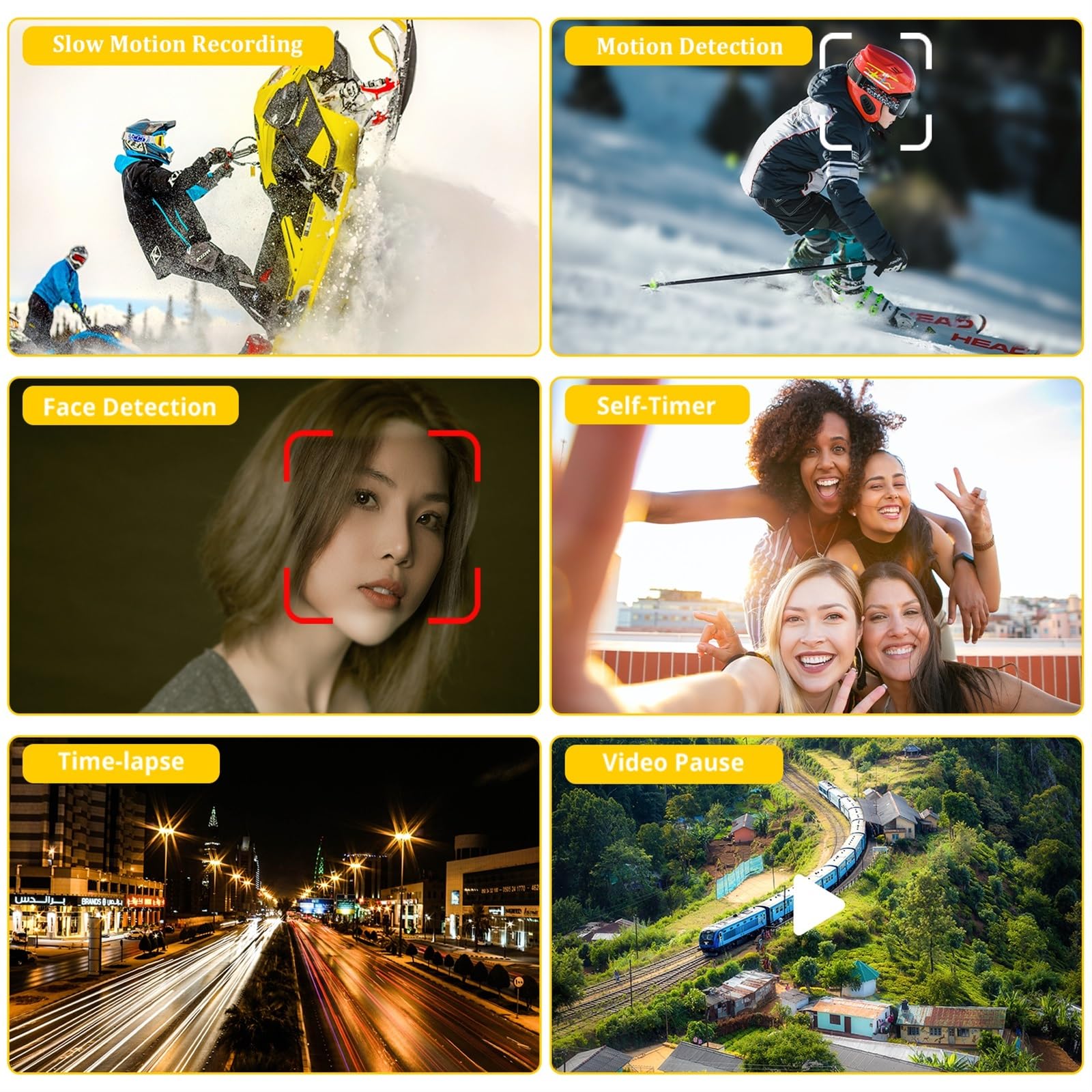 48MP Compact Digital Camera with 16X Auto Focus - Slow Motion & Time Lapse Video Recording - 2.8