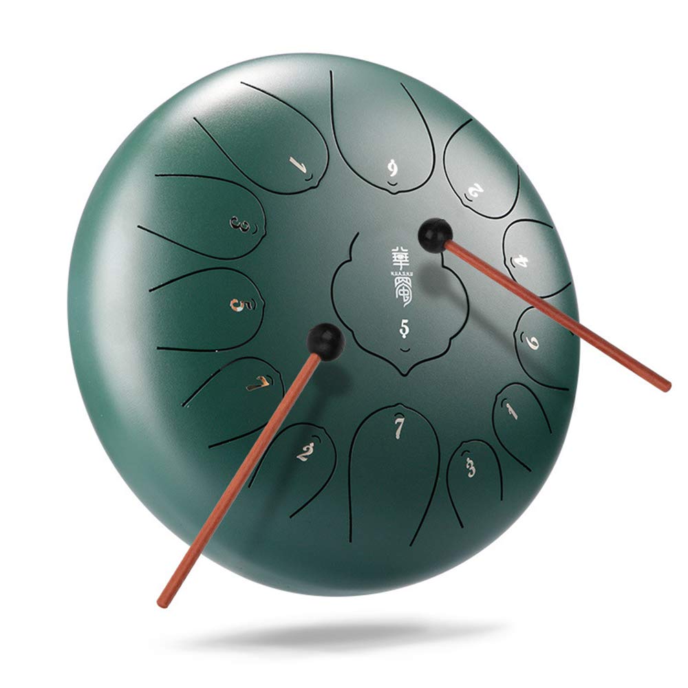 12 Inch Steel Tongue Drum - 13 Note Mini Aum Hand Drum with Padded Mallets, Carry Bag & Accessories | Percussion Instrument for Meditation, Music Therapy & Relaxation | Perfect for Yoga Studios, Sound Healing & Home Decor