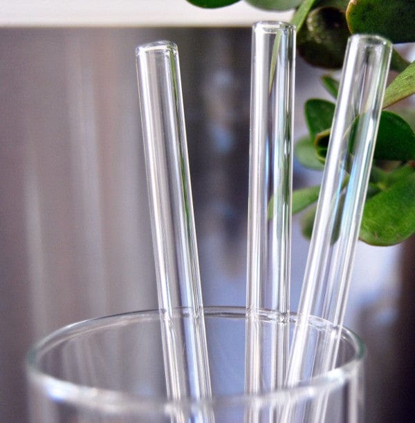 Premium 12mm Clear Glass Straws - Australian Made, Eco-Friendly Smoothie & Cocktail Straws for Home, Cafe & Restaurant Use