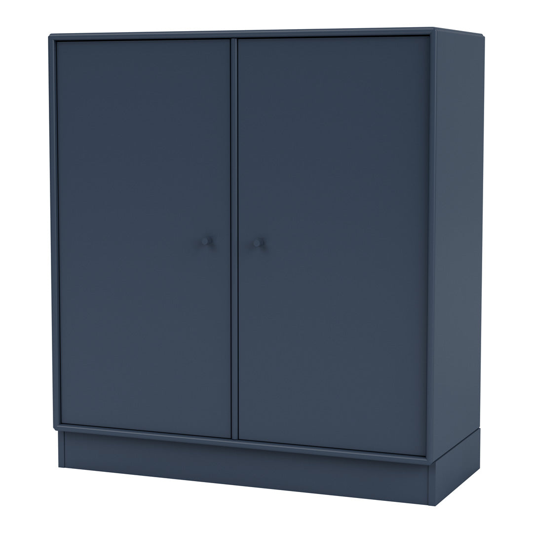 Modern 2-Door Lacquered Cabinet with Plinth Base - Stylish Storage Solution for Living Room, Bedroom & Office Organization