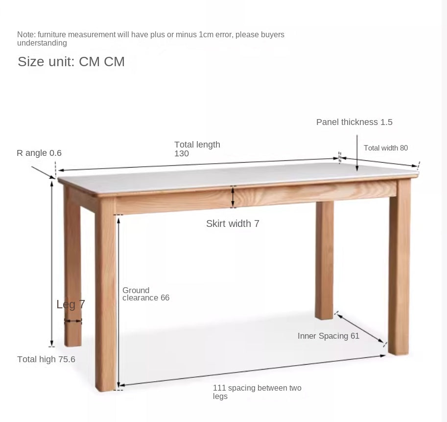 Solid Oak & Beech Wood Modern Slate Dining Table - Farmhouse Style Kitchen & Dining Room Furniture for Family Gatherings