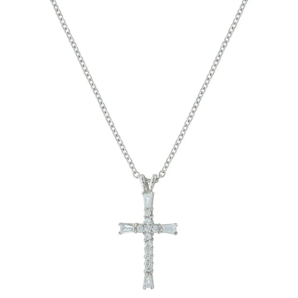Radiant Faith Cross Necklace for Women - Elegant Religious Jewelry Gift for Baptism, Confirmation & Church - Stainless Steel Pendant with Sparkling Crystals