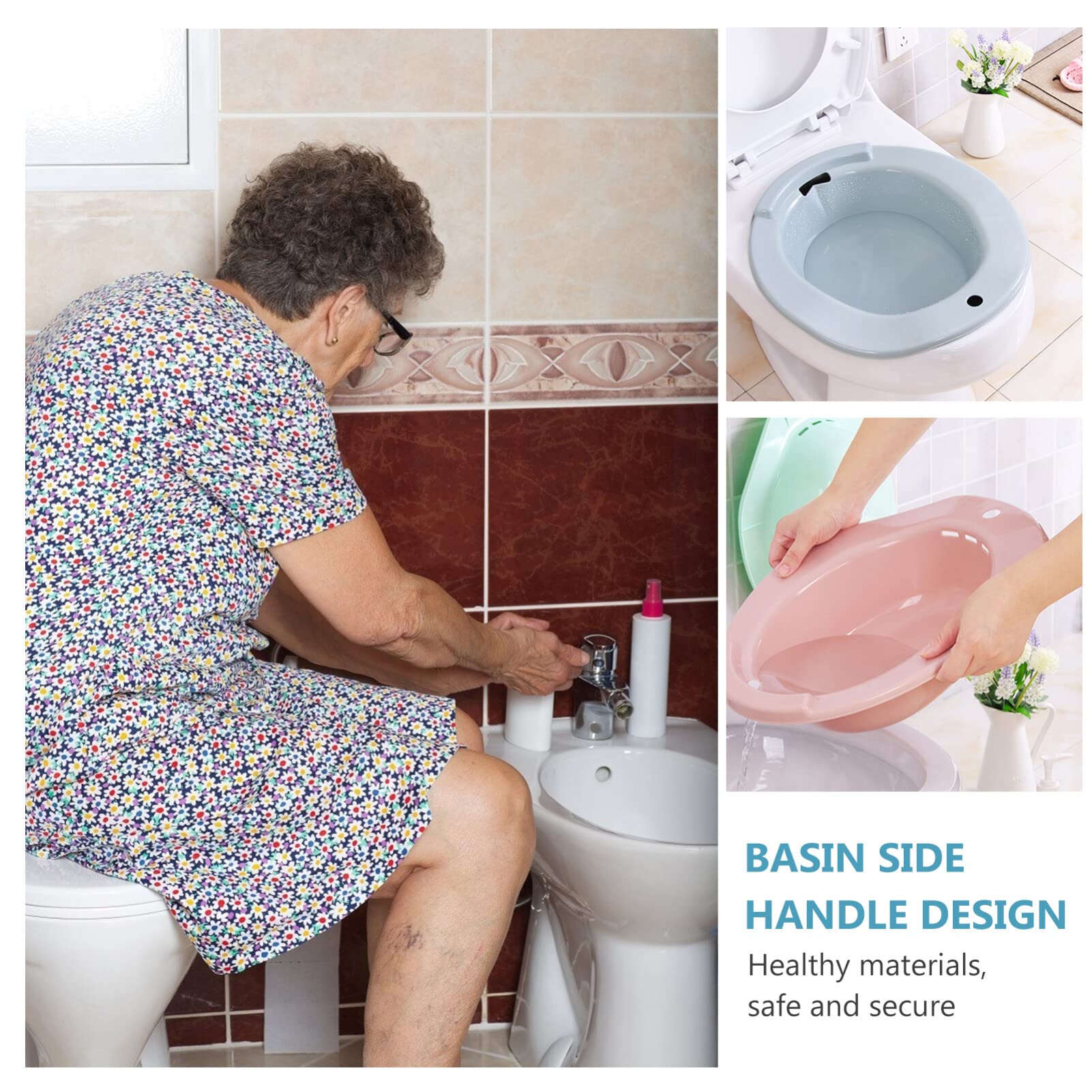 Portable Sitz Bath for Toilet Seat - Postpartum Care & Hemorrhoid Relief Soaking Tub - Ideal for Pregnant Women, Elderly & Post-Surgery Recovery - Blue Wash Basin (Perfect for Postpartum Healing, Hemorrhoid Treatment & Personal Hygiene Care)