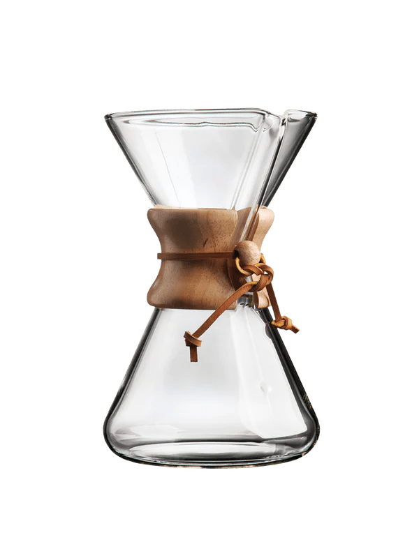 Chemex Eight Cup Handblown Glass Coffee Maker - Perfect for Pour Over Brewing at Home or Office