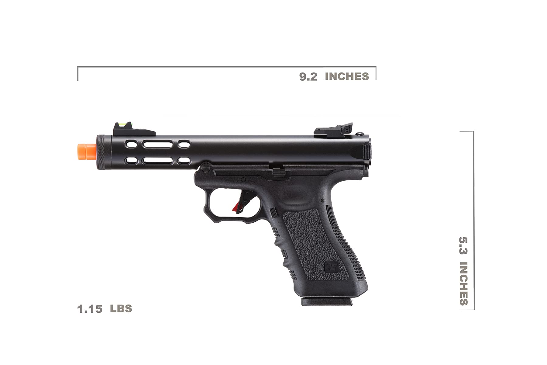 Lancer Tactical WE-Tech Galaxy Gas Blowback Airsoft Pistol - Black/Blue/Purple/Gold/Silver | Realistic GBB Pistol for Airsoft Games, Training & Collecting