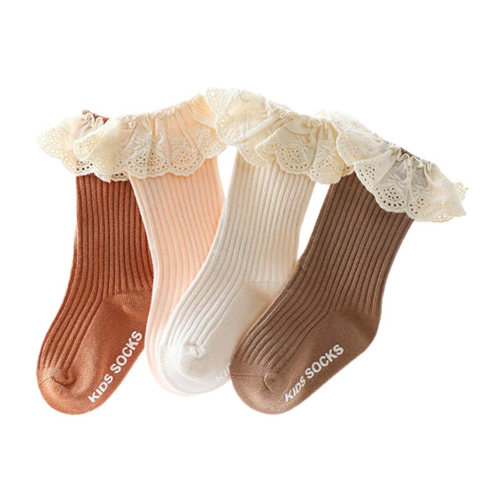 Adorable Newborn Baby Girls' High Knee Knitted Socks - Cute Ruffle Lace Long Stockings for Toddlers & Infants - Warm Winter Fall Fashion - Perfect for Photoshoots, Holidays & Daily Wear
