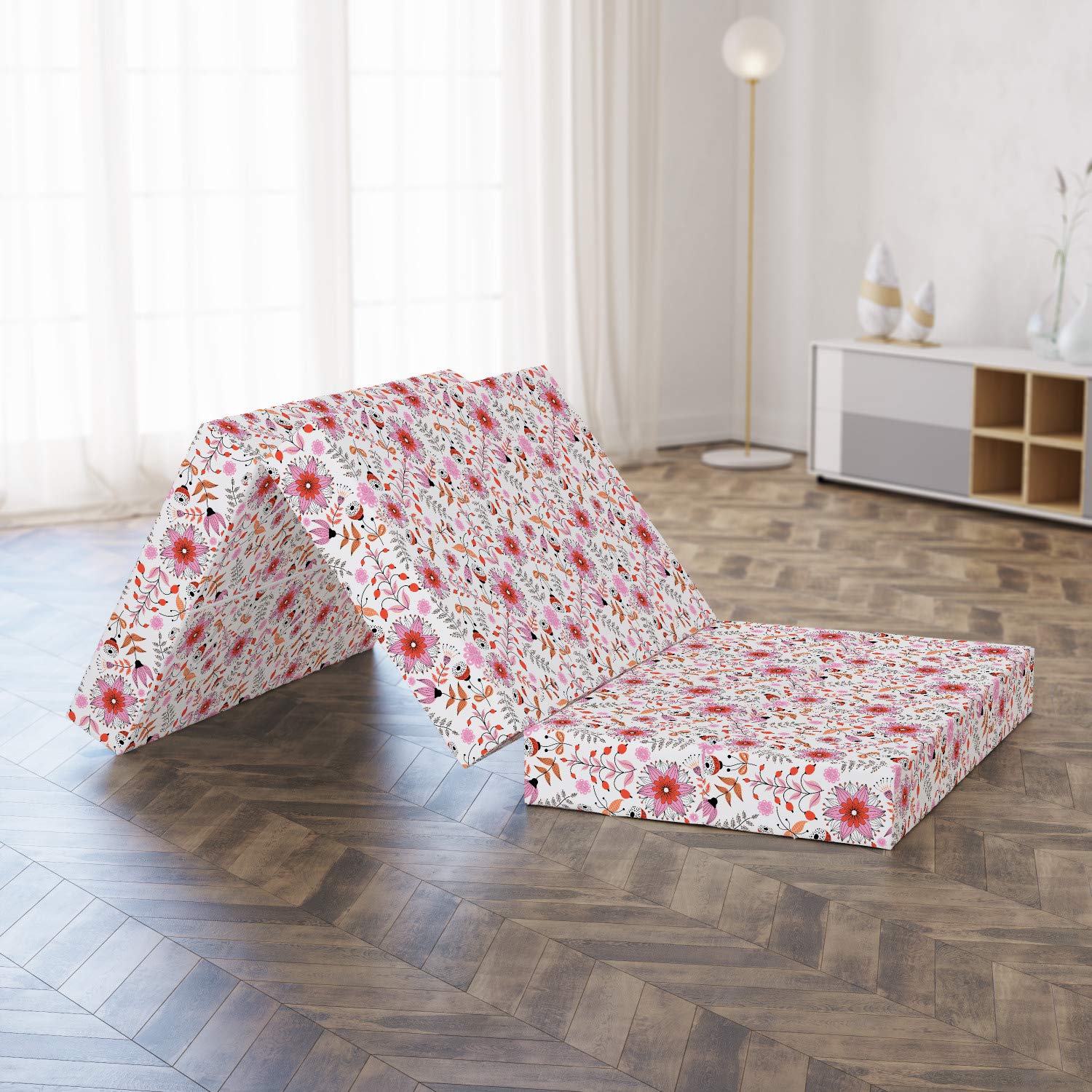 Ambesonne Floral Foldable Mattress - 74.8
