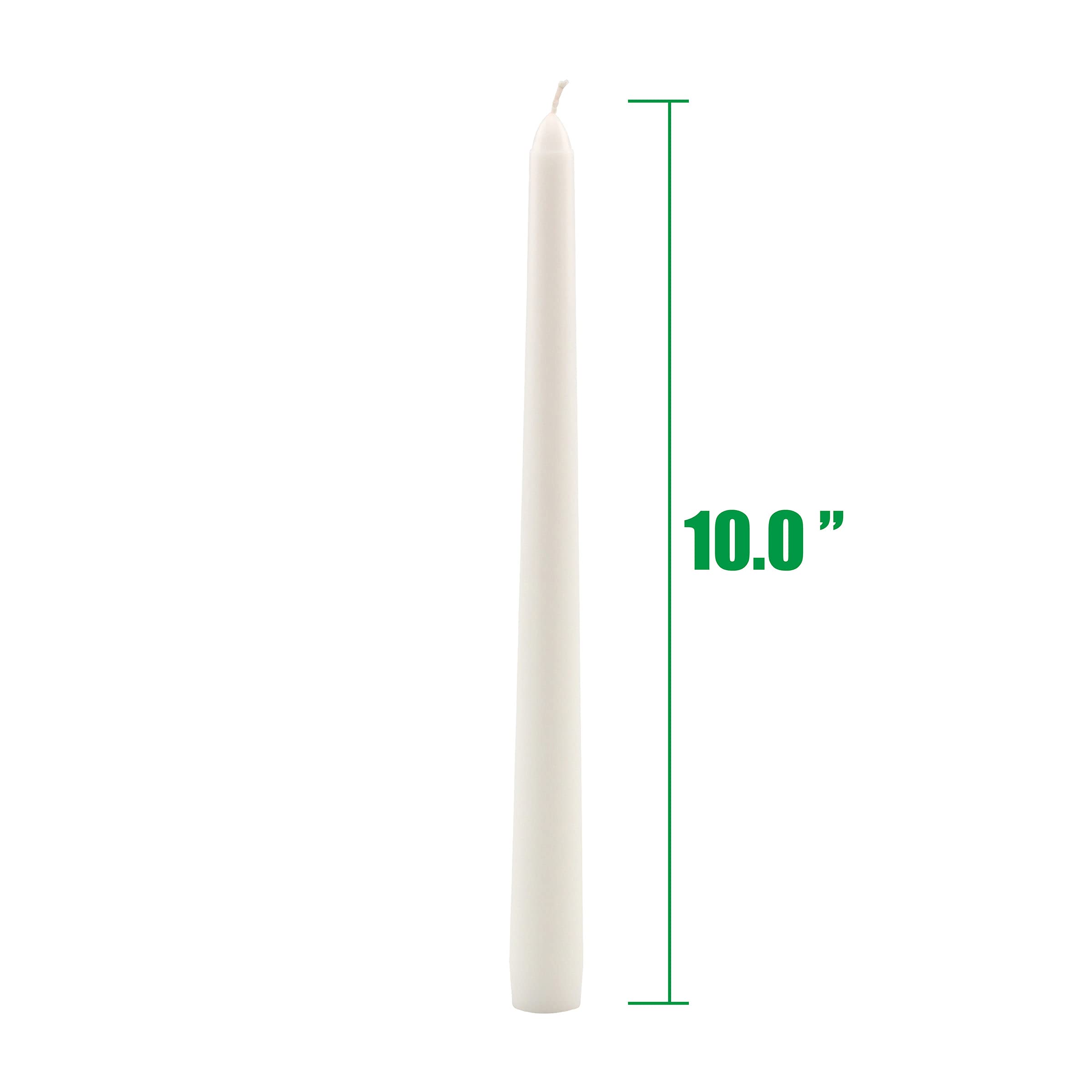 Stonebriar 10-Inch White Unscented Dripless Taper Candles - Pack of 30, 7-Hour Burn Time - Perfect for Weddings, Dinner Parties & Holiday Decorations