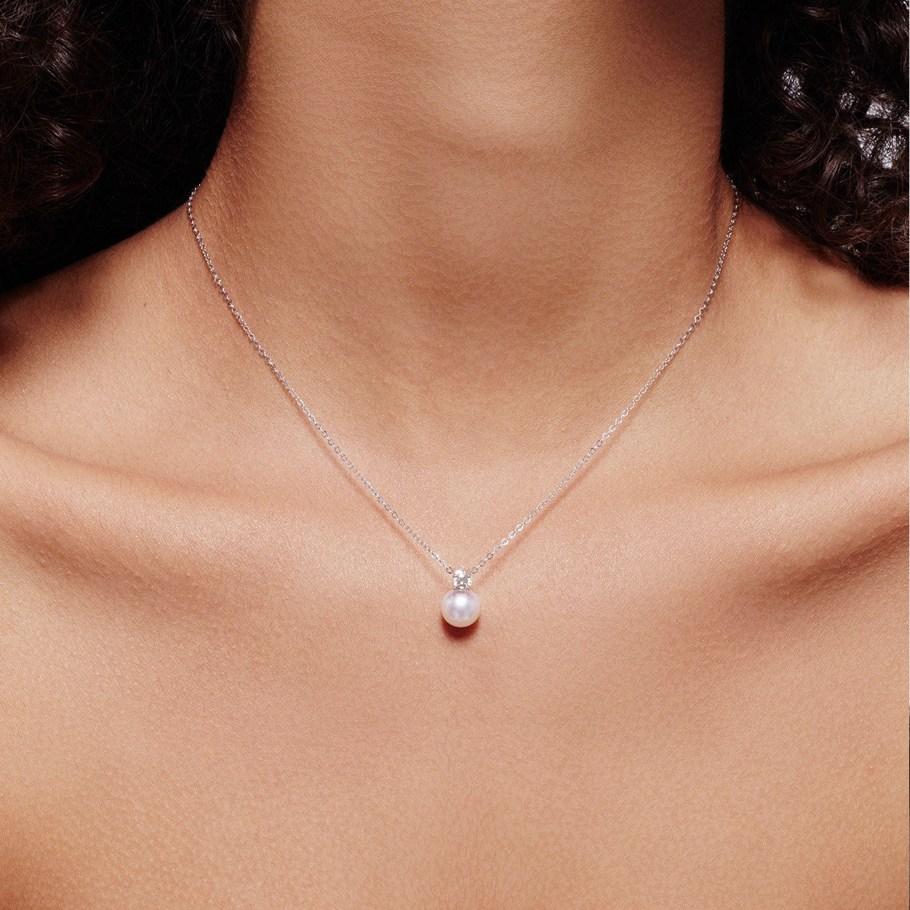 18K Solid Gold Diamond Hanadama Akoya Pearl Necklace for Women - Luxury Japanese Cultured Pearls Jewelry Gift for Anniversary, Wedding & Special Occasions