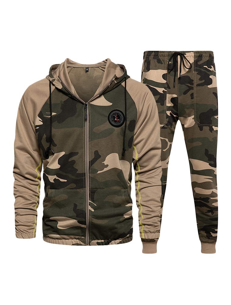 PASOK Men's Casual Tracksuit Set - Long Sleeve Full-Zip Running Jogging Athletic Sweatsuit for Gym, Workout & Streetwear Fashion
