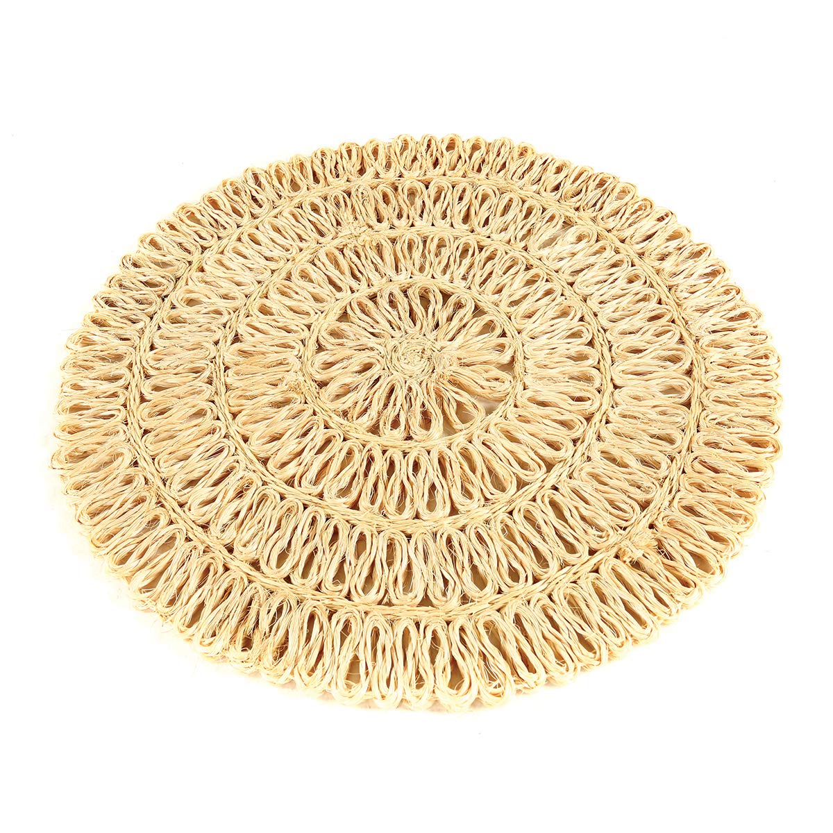 Natural Abaca Woven Charger Placemat - Baja Tan Handmade Eco-Friendly Table Mat for Dining & Home Decor | Perfect for Farmhouse, Rustic, and Boho Style Tablescapes