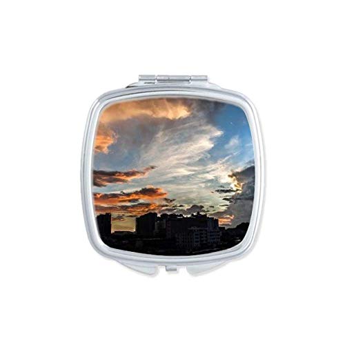 DIYthinker Dark Blue Sky Colorful Clouds Mirror - Portable Compact Pocket Makeup Mirror with Double Sided Glass - Perfect for Travel, Home Vanity & Touch-ups On The Go