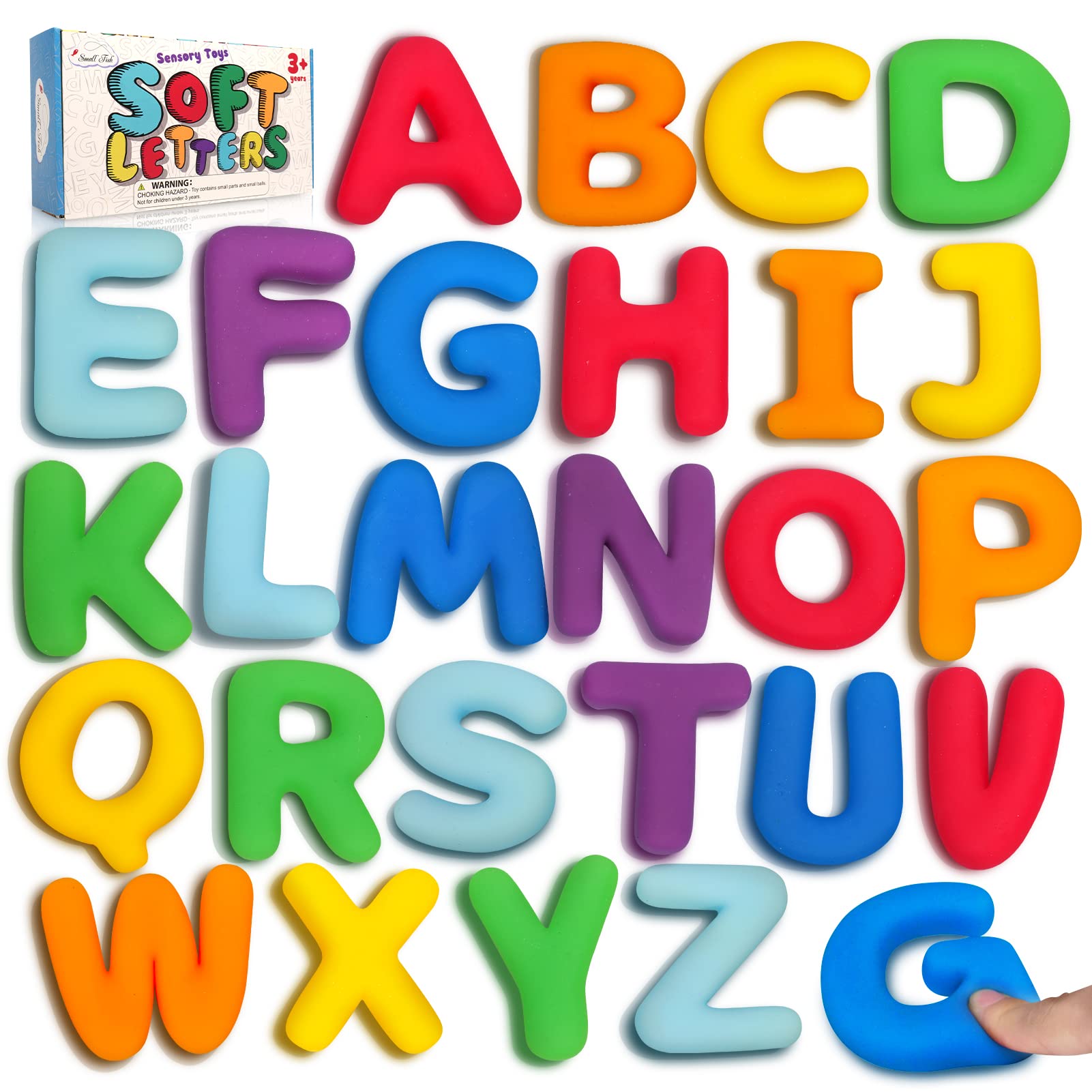 Montessori Alphabet Sensory Toys for Toddlers 3-6 Years - 26pcs ABC Learning Educational Toys, Uppercase Squishy Fidget Letters for Preschool & Autistic Kids | Perfect for Classroom Activities, Early Childhood Development & Stress Relief