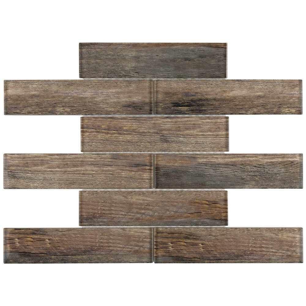 Premium Subway Glass Tile with Maple Wood Frame - 2