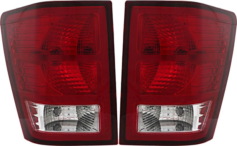 Jeep Grand Cherokee Tail Lights Lamps Set - Compatible with 2007 2008 2009 2010 Models - Driver & Passenger Side Replacement - Enhance Visibility & Style for Night Driving & Off-Road Adventures