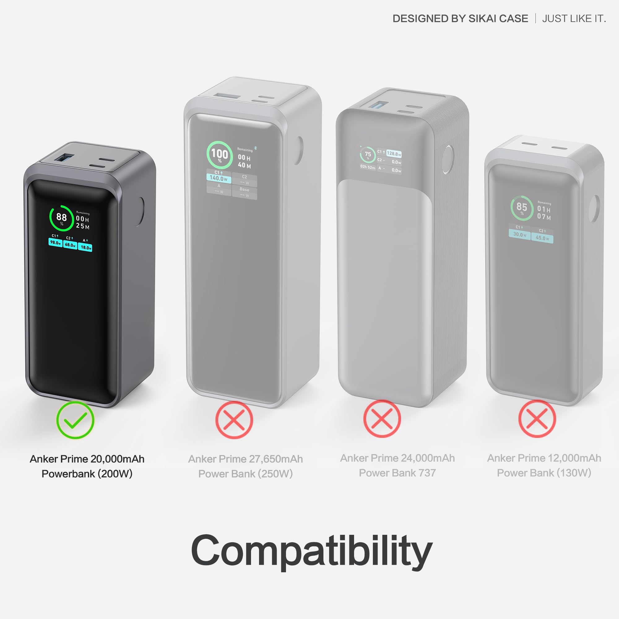 Anker Prime Power Bank 20,000mAh 200W Protective Silicone Case - Dustproof Soft Cover with 1/4-inch Nut Hole & TF/SM Card Storage - Compatible with Anker 200W Prime (Black) - Perfect for Travel, Outdoor Adventures & Device Protection