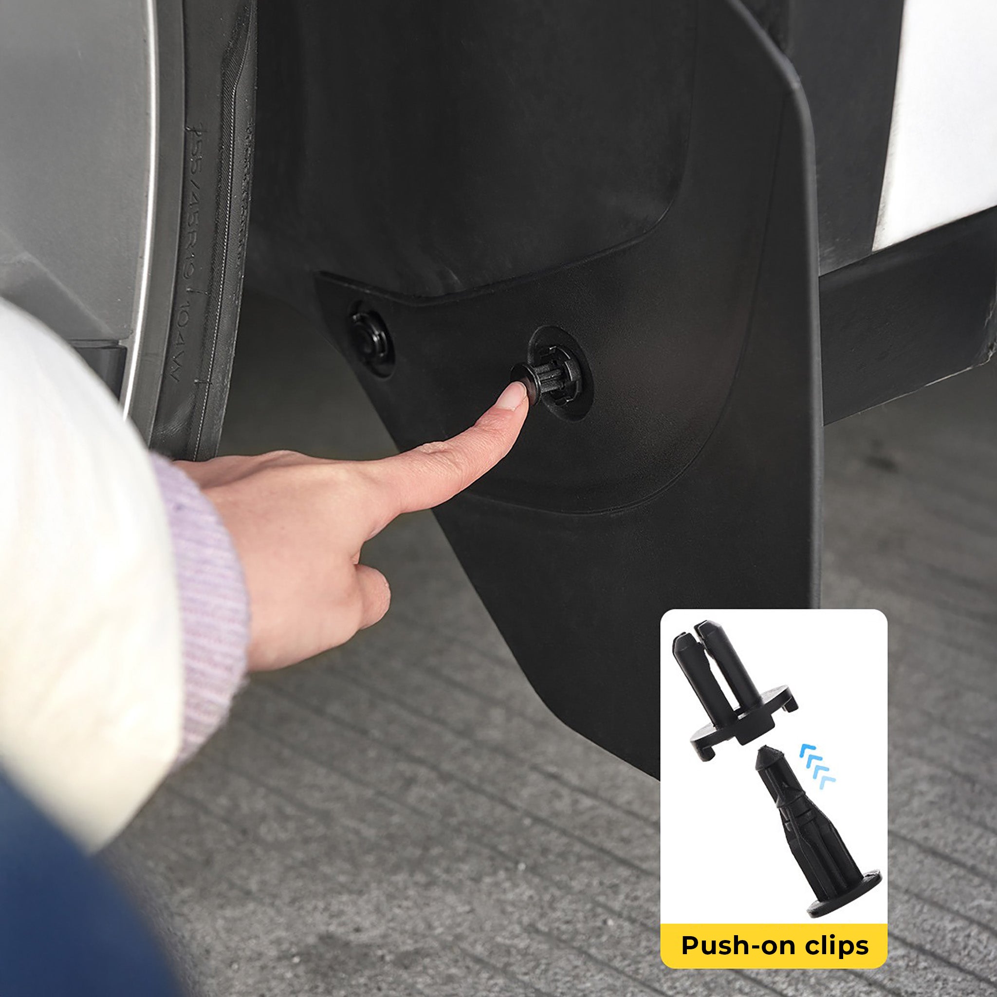 Custom Fit Mud Flaps for 2025+ Tesla Model Y Juniper | Premium TPE Splash Guards | No Drill Installation & Paint Protection | All-Weather Protection for Electric Vehicles