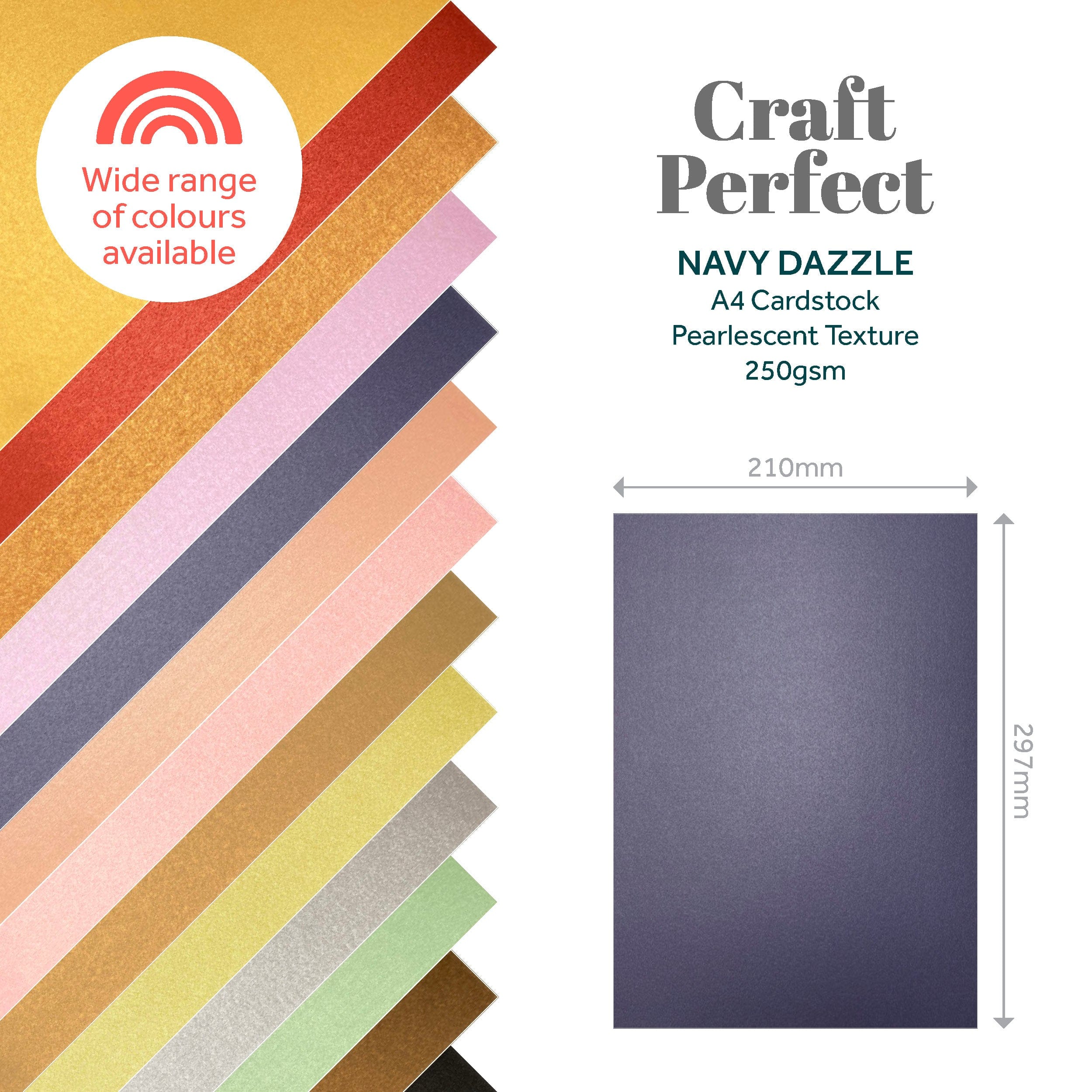 Pearlescent Navy Blue A4 Cardstock (5 Sheets/Pack) - Premium Shimmer Paper for Scrapbooking, Invitations & DIY Crafts