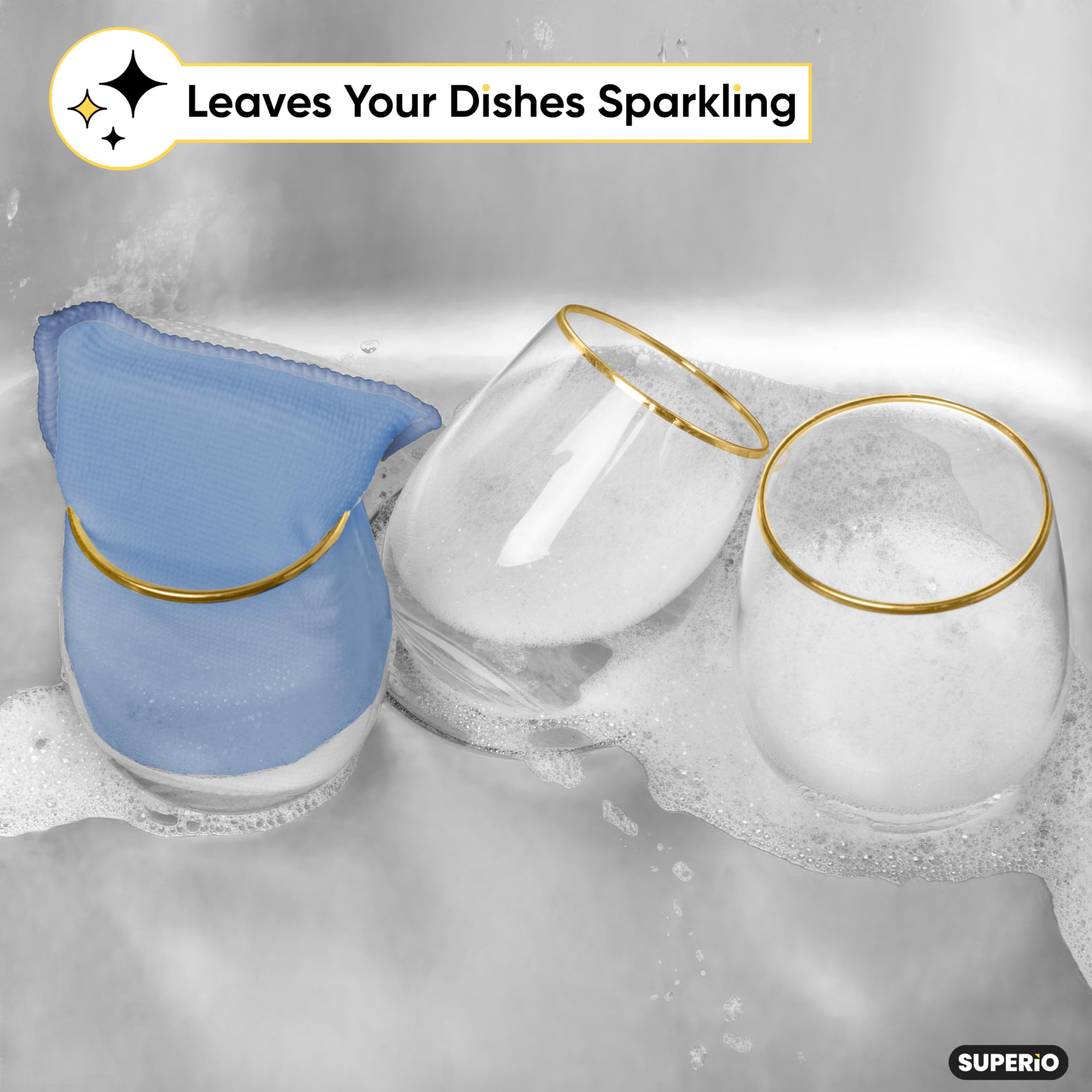 **Non-Scratch Microfiber Sponges for Dishes – Heavy Duty Kitchen Sponge Scrubber – Multi-Purpose Cleaning Supplies – Pack of 1 – Perfect for Pots, Pans, Countertops & More**