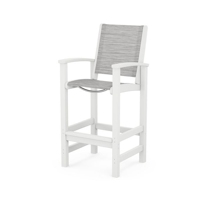 POLYWOOD Coastal Bar Chair - Outdoor & Indoor Bar Stool, Weather-Resistant, Durable, Comfortable - Perfect for Patio, Deck, Kitchen, and Poolside Use